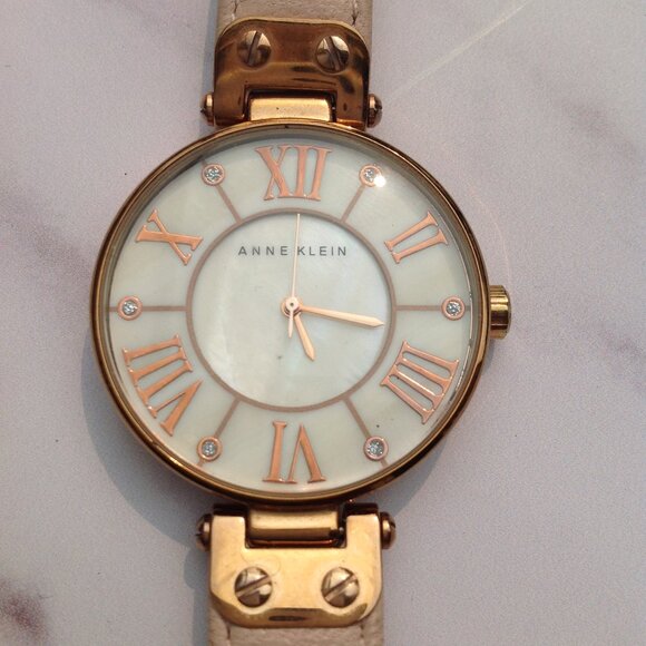 Anne Klein Quartz Wrist Watch MOP Face and Rose Gold & Arabic Numerals - Picture 4 of 12